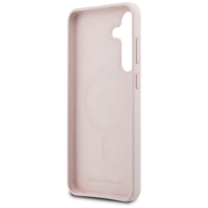 MagSafe Case for Samsung Galaxy S25 FE, Karl Lagerfeld, Silicone Karl & Choupette's Heads, Pink
