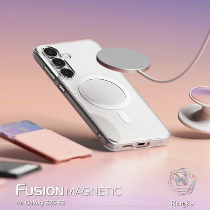 Custodia MagSafe per Samsung Galaxy S25 FE, Ringke, Fusion, Trasparente