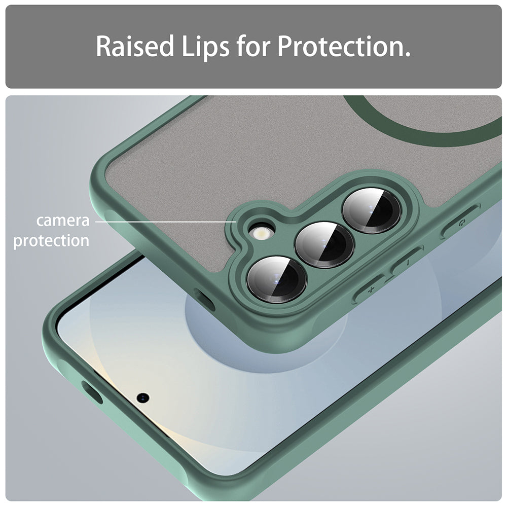Coque MagSafe pour Samsung Galaxy S25 FE, Techsuit, HaloFrost II, Vert