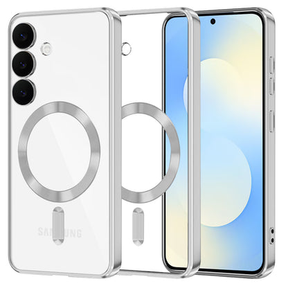 Coque MagSafe pour Samsung Galaxy S25 FE, Techsuit, Luxury Crystal, Argentée