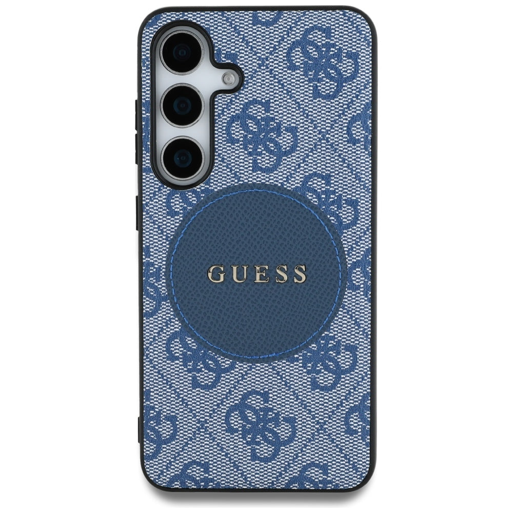 Étui MagSafe pour Samsung Galaxy S25+ S936, Guess, logo classique 4G Circle, Bleu