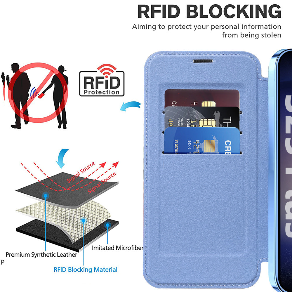 Custodia MagSafe per Samsung Galaxy S25+ S936, Techsuit, SmartMag Book, Blu