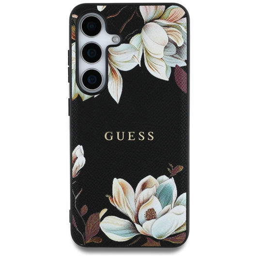 Housse MagSafe pour Samsung Galaxy S25 S931, Guess, Grained Flowers, Noire