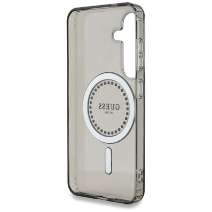 Custodia MagSafe per Samsung Galaxy S25 S931, Guess, IML Rhinestone, Nera
