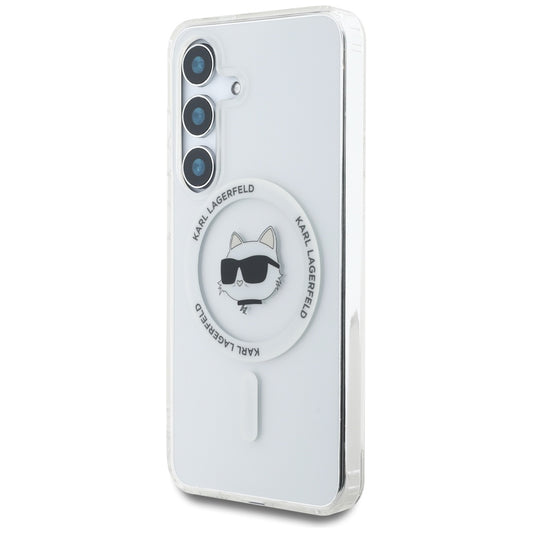 Custodia MagSafe per Samsung Galaxy S25 S931, Karl Lagerfeld, IML Choupette's Head, Bianca