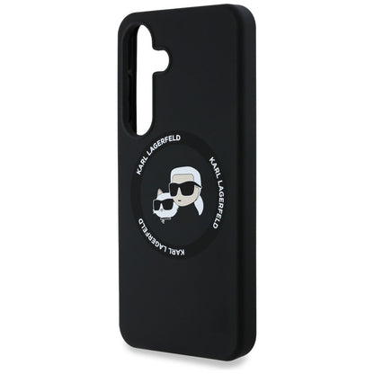 Custodia MagSafe per Samsung Galaxy S25 S931, Karl Lagerfeld, Silicone Double Heads, Nera