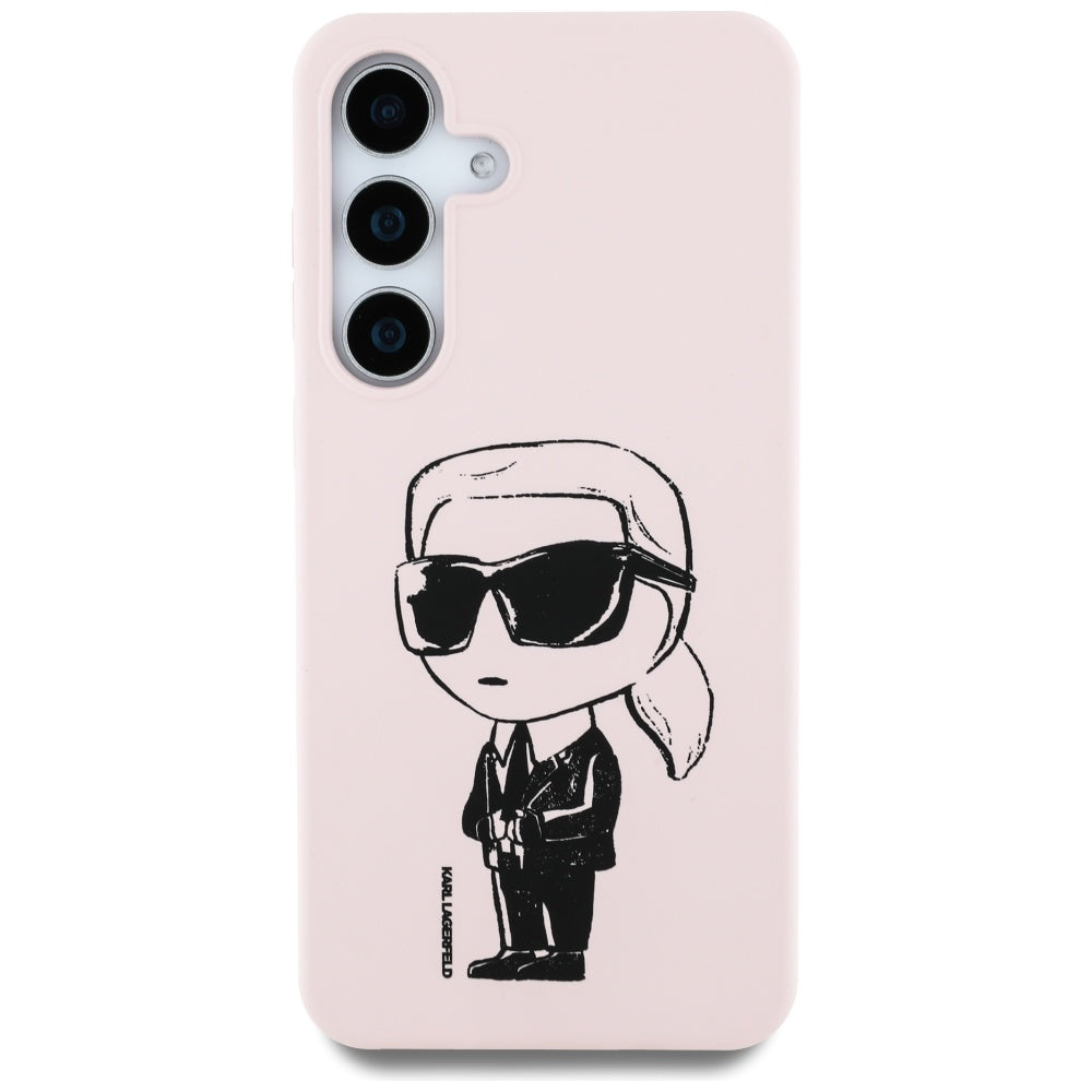 MagSafe Hülle für Samsung Galaxy S25 S931, Karl Lagerfeld, Silikon Graffiti, Rosa