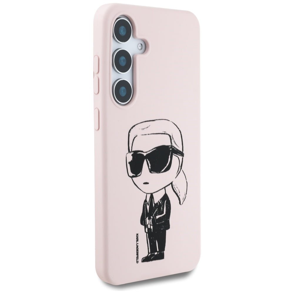 MagSafe Hülle für Samsung Galaxy S25 S931, Karl Lagerfeld, Silikon Graffiti, Rosa