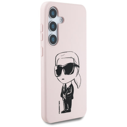 MagSafe Hülle für Samsung Galaxy S25 S931, Karl Lagerfeld, Silikon Graffiti, Rosa