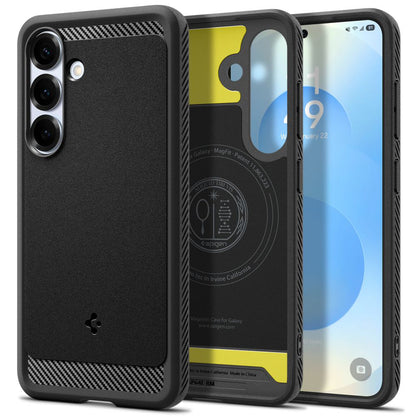 Coque MagSafe pour Samsung Galaxy S25 S931, Spigen, Rugged Armor, Noir Mat ACS08998