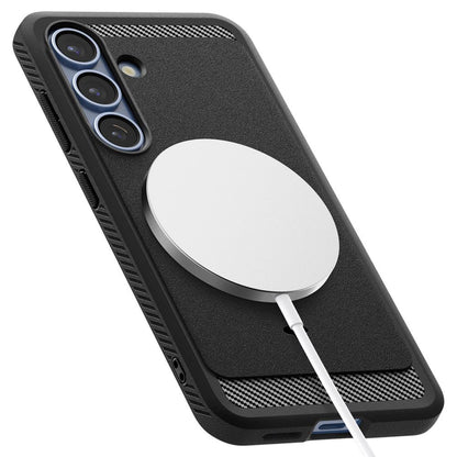 Coque MagSafe pour Samsung Galaxy S25 S931, Spigen, Rugged Armor, Noir Mat ACS08998