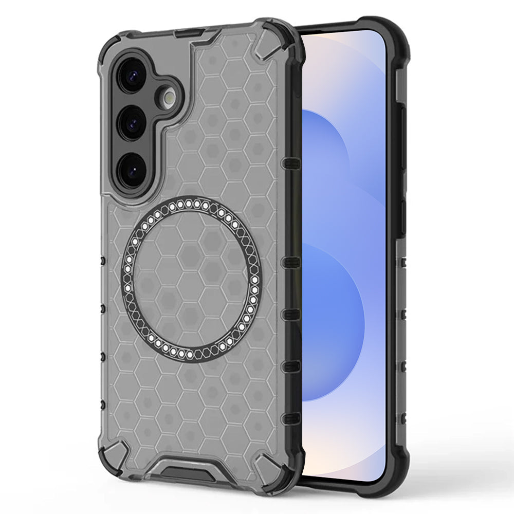 Custodia MagSafe per Samsung Galaxy S25 S931, Techsuit, HoneyComb Shield, Nera