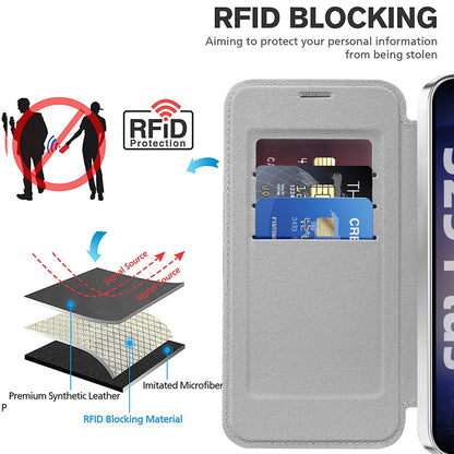 Coque MagSafe pour Samsung Galaxy S25 S931, Techsuit, SmartMag Book, Gris