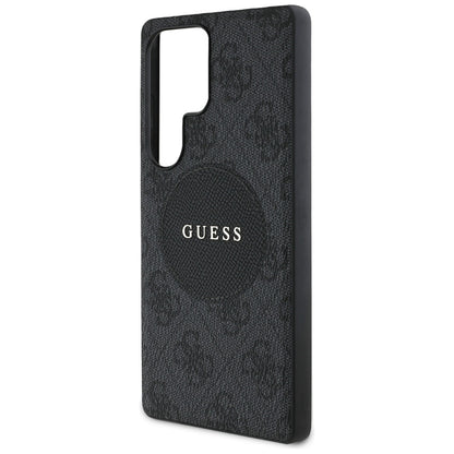 Custodia MagSafe per Samsung Galaxy S25 Ultra S938, Guess, 4G Circle Classic Logo, Nera