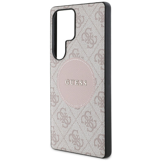 Étui MagSafe pour Samsung Galaxy S25 Ultra S938, Guess, logo classique 4G Circle, Rose