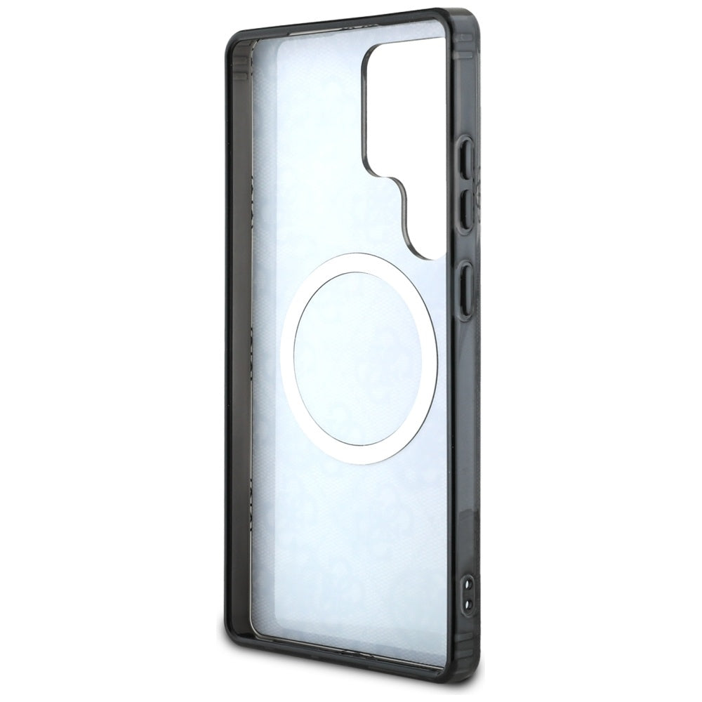 Étui MagSafe pour Samsung Galaxy S25 Ultra S938, Guess, IML Peony On 4G Background, Noir