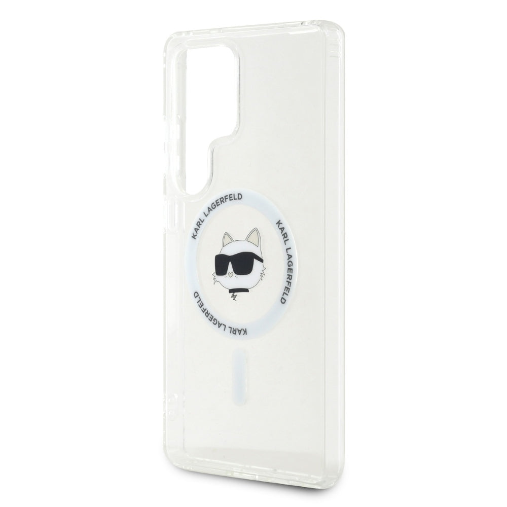 Coque MagSafe pour Samsung Galaxy S25 Ultra S938, Karl Lagerfeld, IML Choupette's Head, Blanche