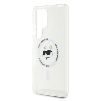 Coque MagSafe pour Samsung Galaxy S25 Ultra S938, Karl Lagerfeld, IML Choupette's Head, Blanche