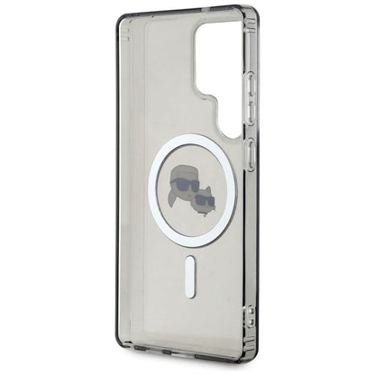 MagSafe Case for Samsung Galaxy S25 Ultra S938, Karl Lagerfeld, IML Metal Karl & Choupette's Heads, Black