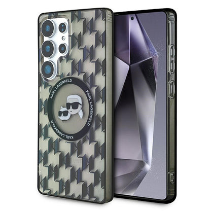 Custodia MagSafe per Samsung Galaxy S25 Ultra S938, Karl Lagerfeld, IML Monogram Karl & Choupette's Heads, Nera