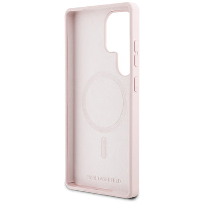 MagSafe Hülle für Samsung Galaxy S25 Ultra S938, Karl Lagerfeld, Silikon Graffiti, Rosa