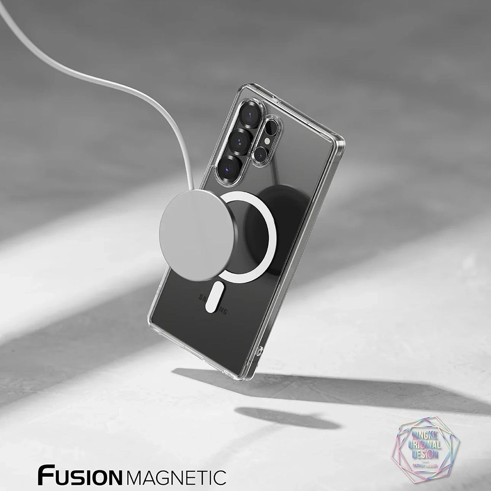 Custodia MagSafe per Samsung Galaxy S25 Ultra S938, Ringke, Fusion, Trasparente Opaca