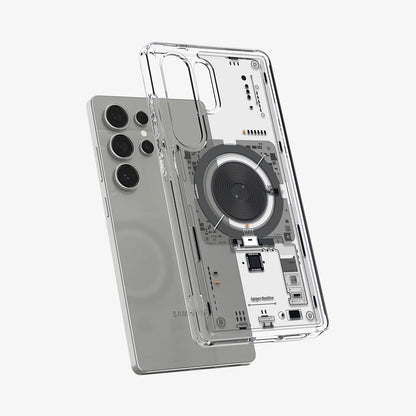 Custodia MagSafe per Samsung Galaxy S25 Ultra S938, Spigen, Ultra Hybrid Neo One, Trasparente