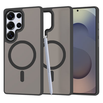 Coque MagSafe pour Samsung Galaxy S25 Ultra S938, Techsuit, HaloFrost, Noire