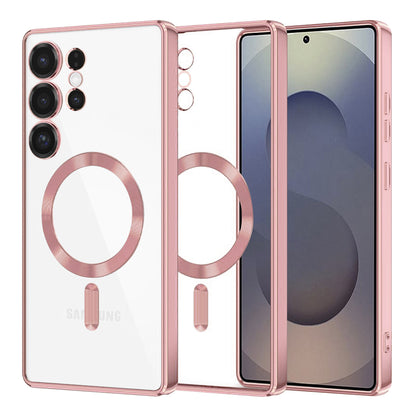 Custodia MagSafe per Samsung Galaxy S25 Ultra S938, Techsuit, Luxury Crystal, Rosa