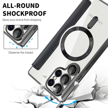 Custodia MagSafe per Samsung Galaxy S25 Ultra S938, Techsuit, SmartMag Book, Nera