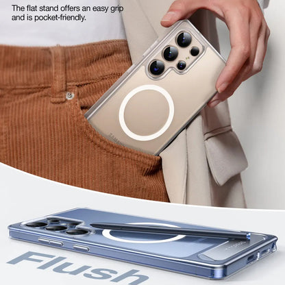 Custodia MagSafe per Samsung Galaxy S25 Ultra S938, Torras, Pstand, Trasparente