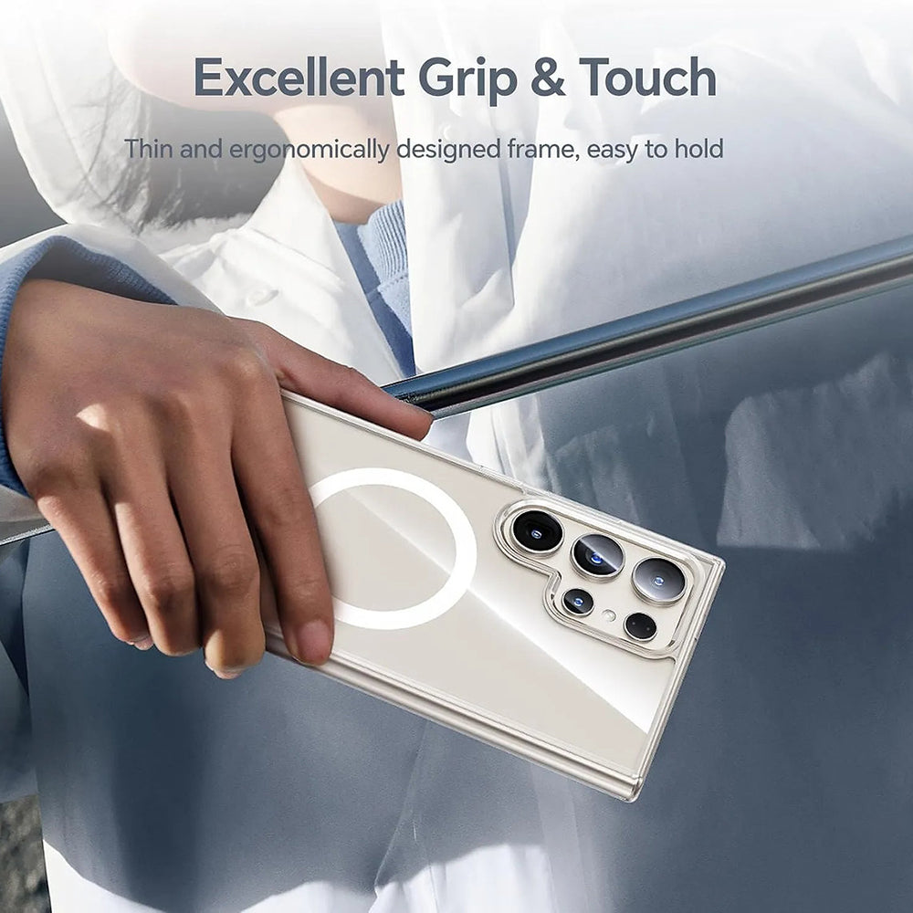 Étui MagSafe pour Samsung Galaxy S26 S942, Blueo, Crystal+ Anti-Chute, Transparent