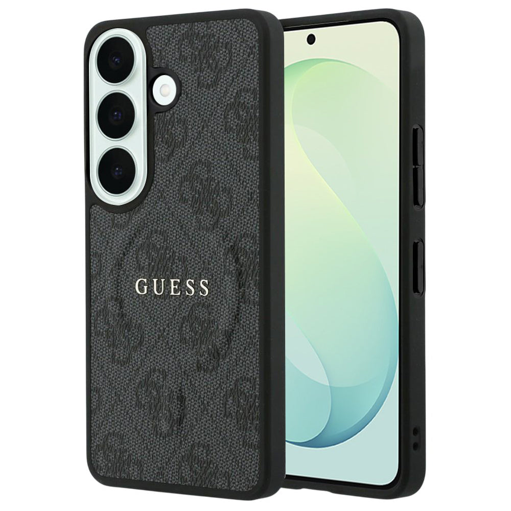 Custodia MagSafe per Samsung Galaxy S26 FE S741, Guess, 4G Embossed Ring Classic Logo, nera