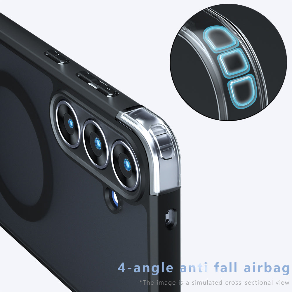 Custodia MagSafe per Samsung Galaxy S26 FE, Techsuit, PureFrost, Nero Satinato