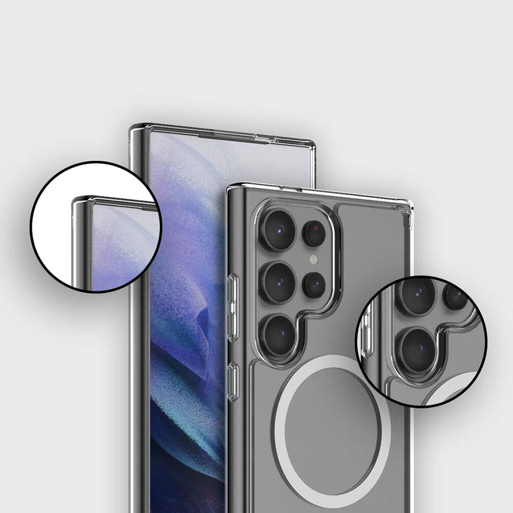 Étui MagSafe pour Samsung Galaxy S26 Plus S947, Blueo, Crystal+ Anti-Chute, Transparent