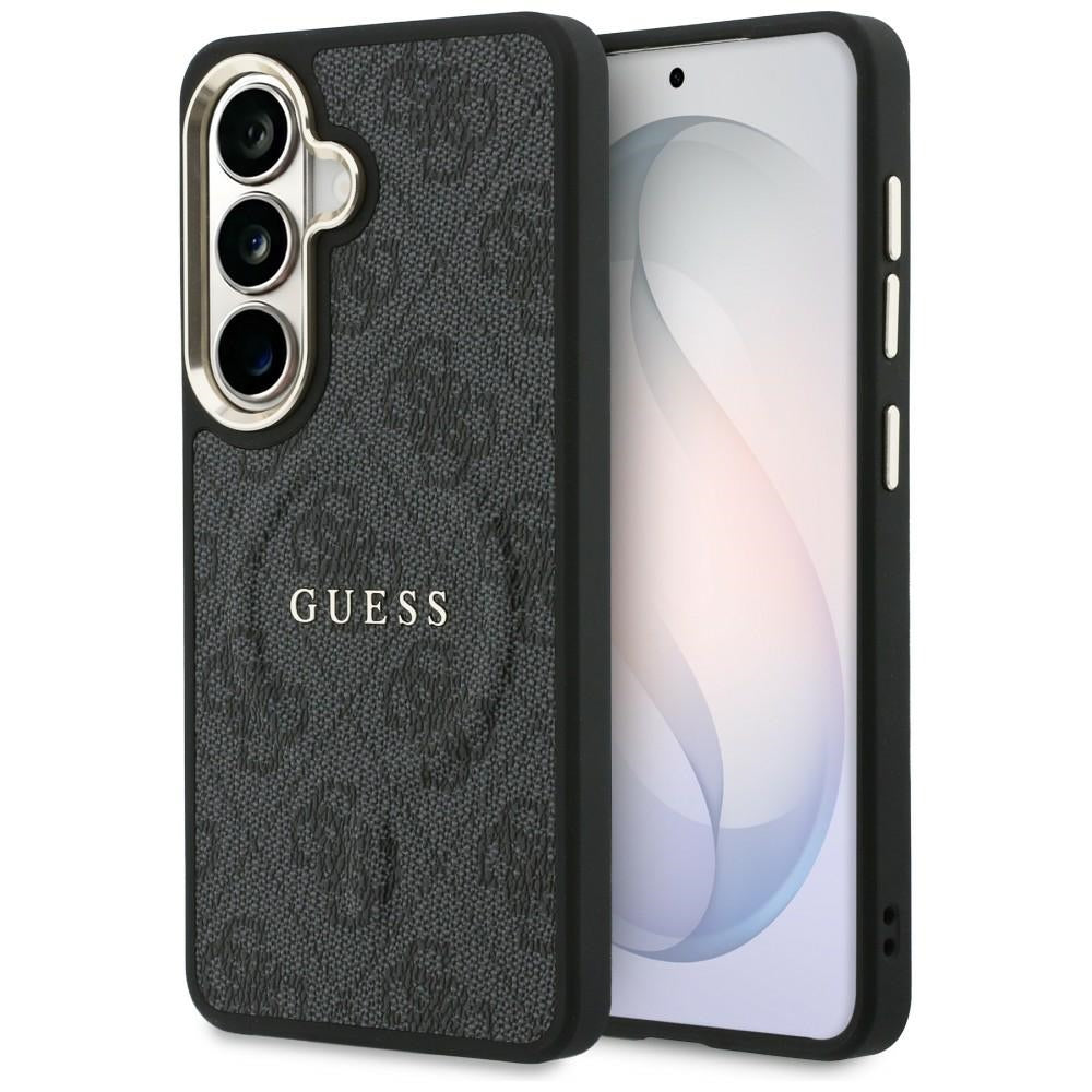Custodia MagSafe per Samsung Galaxy S26 Plus S947, Guess, 4G Anello Inciso, Nera