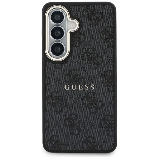 Custodia MagSafe per Samsung Galaxy S26 Plus S947, Guess, 4G Anello Inciso, Nera