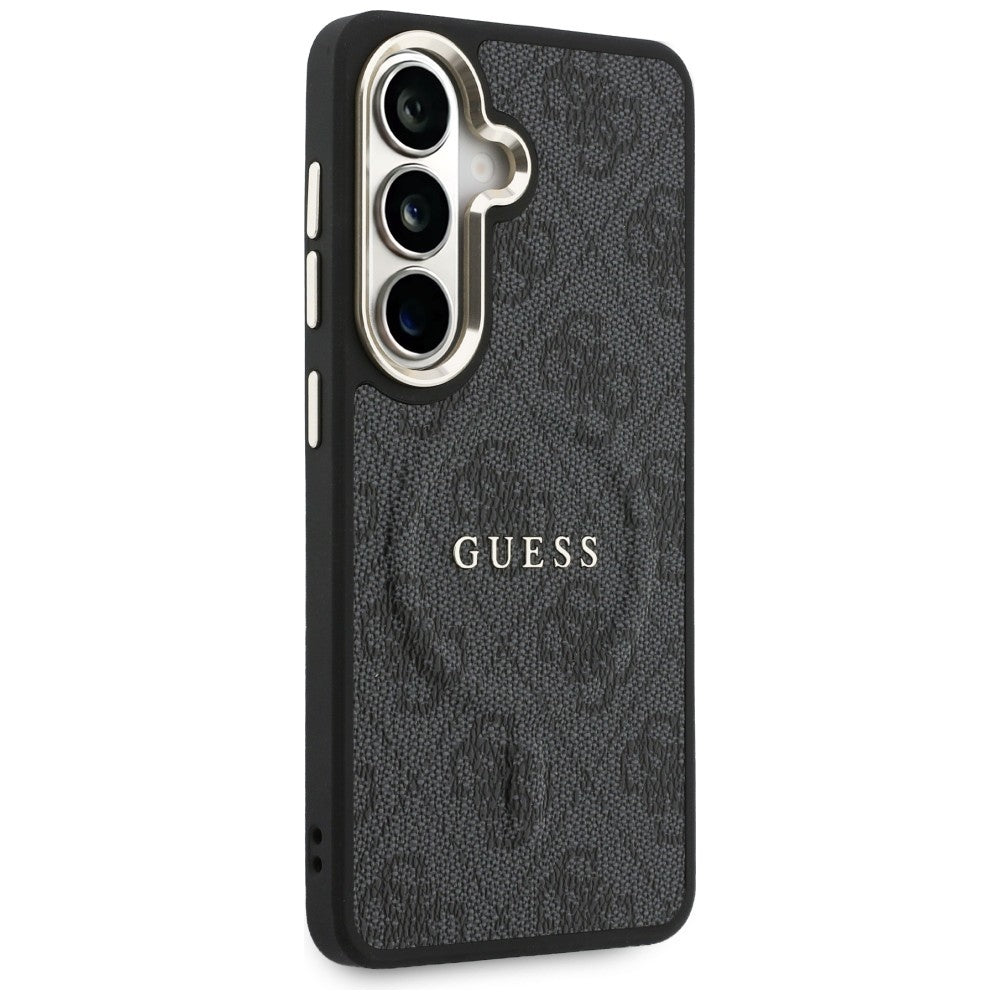 Custodia MagSafe per Samsung Galaxy S26 Plus S947, Guess, 4G Anello Inciso, Nera