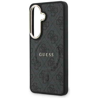 Custodia MagSafe per Samsung Galaxy S26 Plus S947, Guess, 4G Anello Inciso, Nera