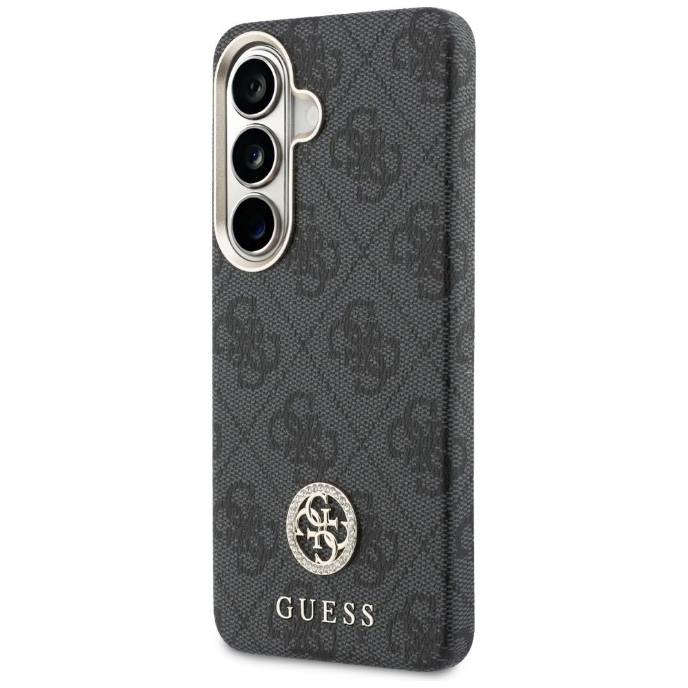 Custodia MagSafe per Samsung Galaxy S26 Plus S947, Guess, 4G Rhinestone Round Logo, Nera