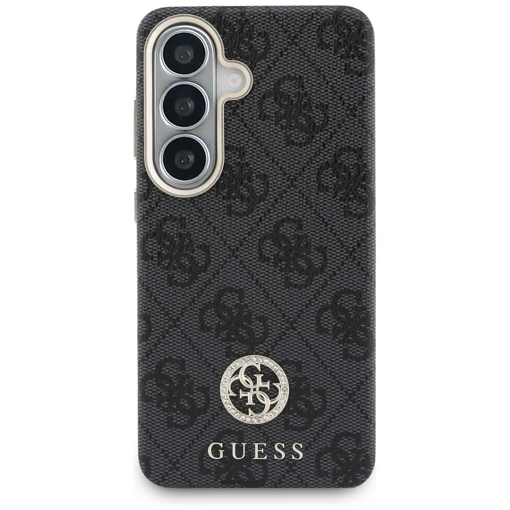 Custodia MagSafe per Samsung Galaxy S26 Plus S947, Guess, 4G Rhinestone Round Logo, Nera