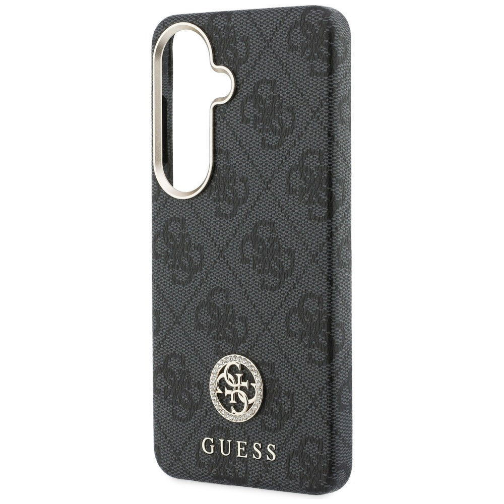 Custodia MagSafe per Samsung Galaxy S26 Plus S947, Guess, 4G Rhinestone Round Logo, Nera