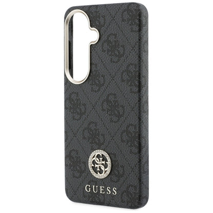 Custodia MagSafe per Samsung Galaxy S26 Plus S947, Guess, 4G Rhinestone Round Logo, Nera