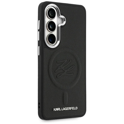 Custodia MagSafe per Samsung Galaxy S26 Plus S947, Karl Lagerfeld, Initial Logo Debossed, Nera