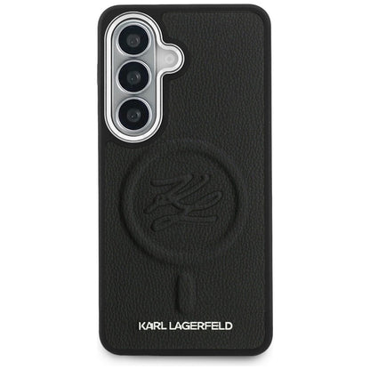 Custodia MagSafe per Samsung Galaxy S26 Plus S947, Karl Lagerfeld, Initial Logo Debossed, Nera