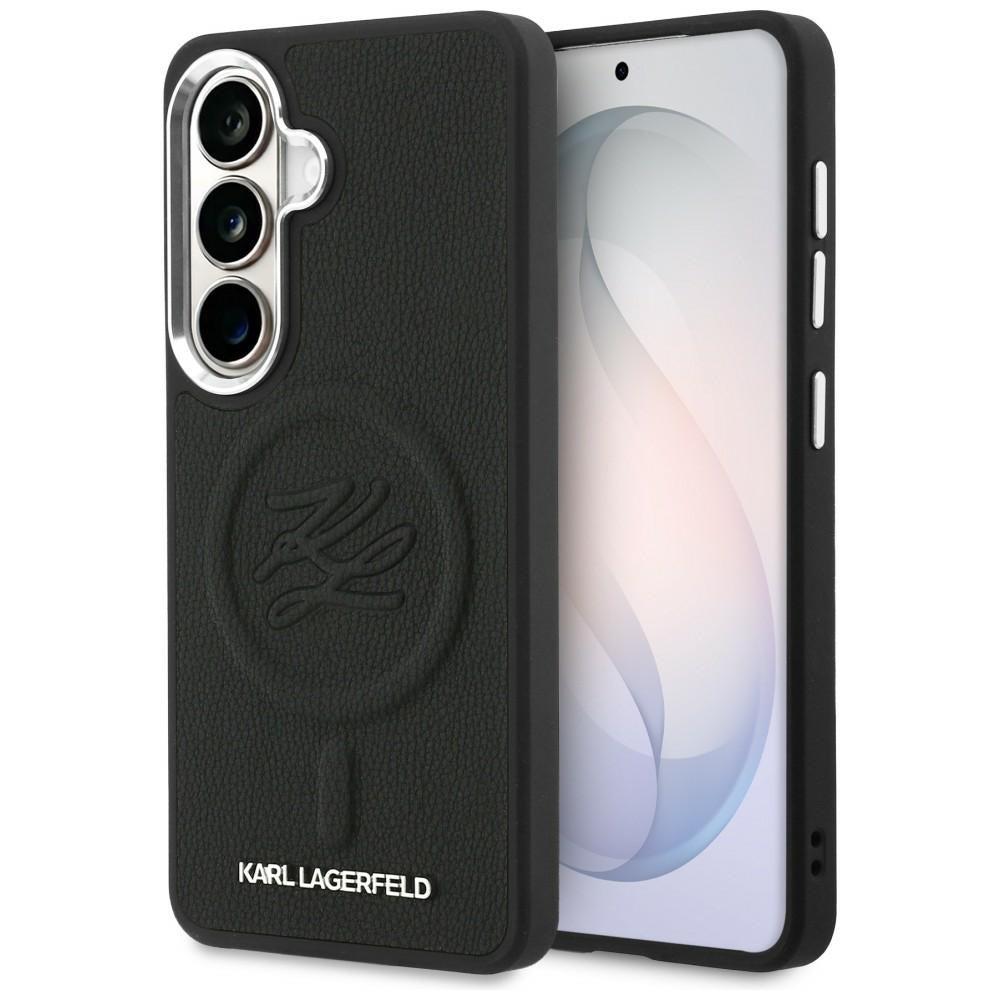 Custodia MagSafe per Samsung Galaxy S26 Plus S947, Karl Lagerfeld, Initial Logo Debossed, Nera