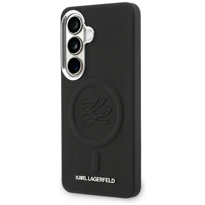 Custodia MagSafe per Samsung Galaxy S26 Plus S947, Karl Lagerfeld, Initial Logo Debossed, Nera