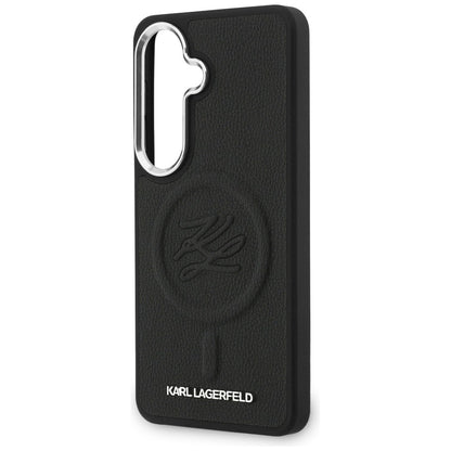 Custodia MagSafe per Samsung Galaxy S26 Plus S947, Karl Lagerfeld, Initial Logo Debossed, Nera