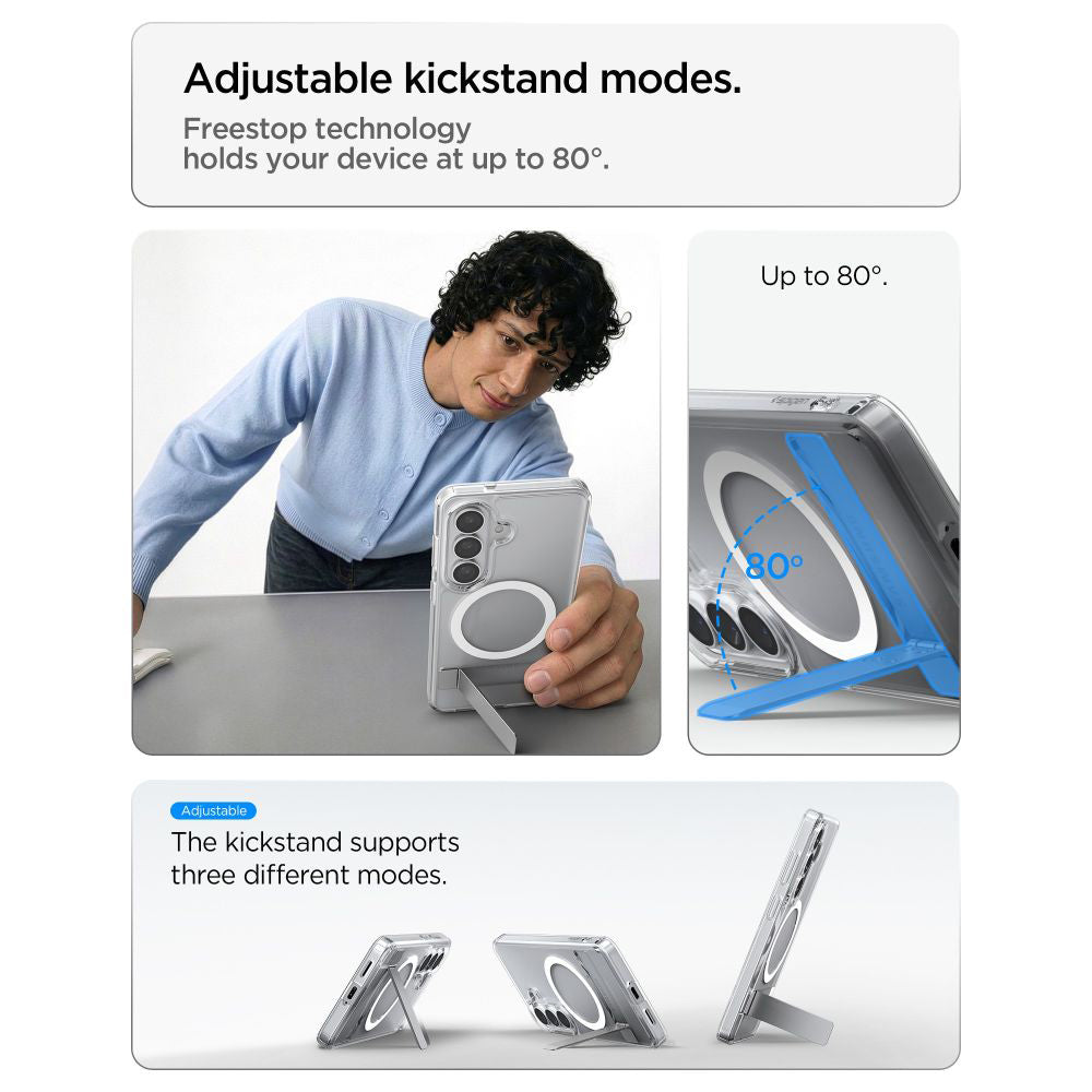 MagSafe Case for Samsung Galaxy S26 Plus S947, Spigen, Ultra Hybrid S, White Transparent ACS11050