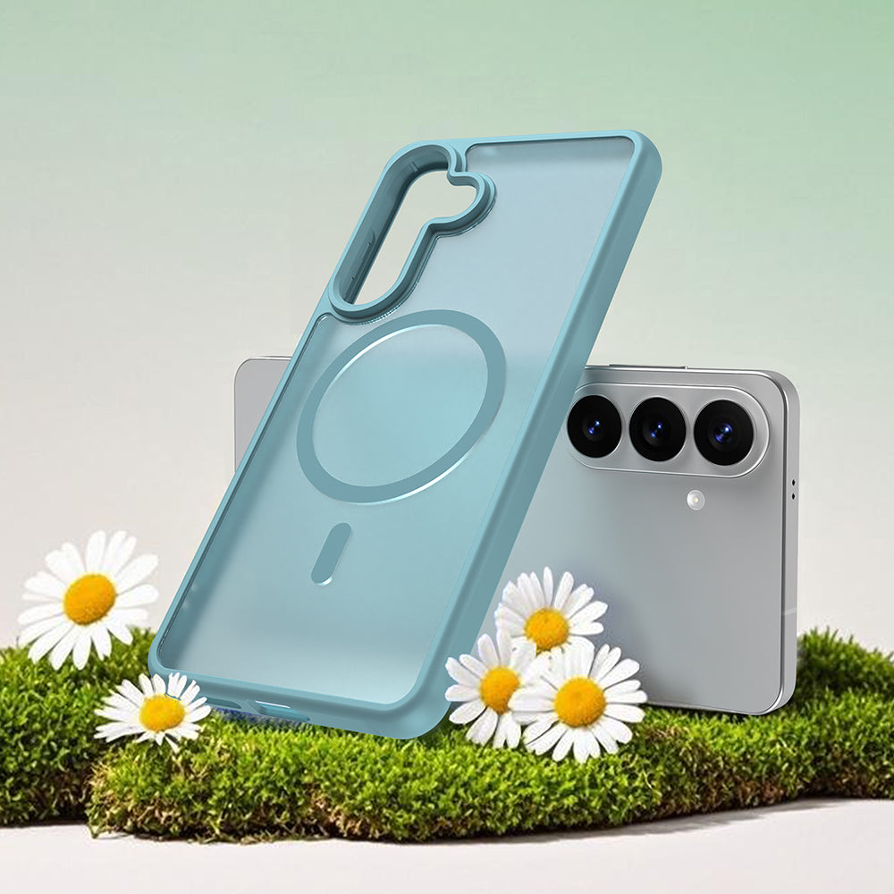 Custodia MagSafe per Samsung Galaxy S26 Plus, Techsuit, HaloFrost II, Verde Chiaro